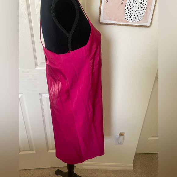 Zara magenta slip dress size large - Picture 7 of 11